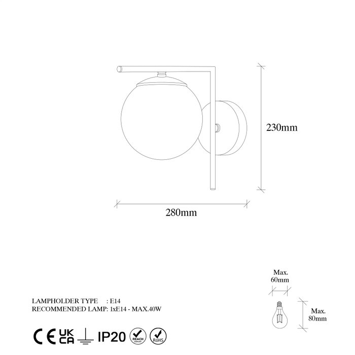 Opviq Lámpara de pared 7141 - Antique